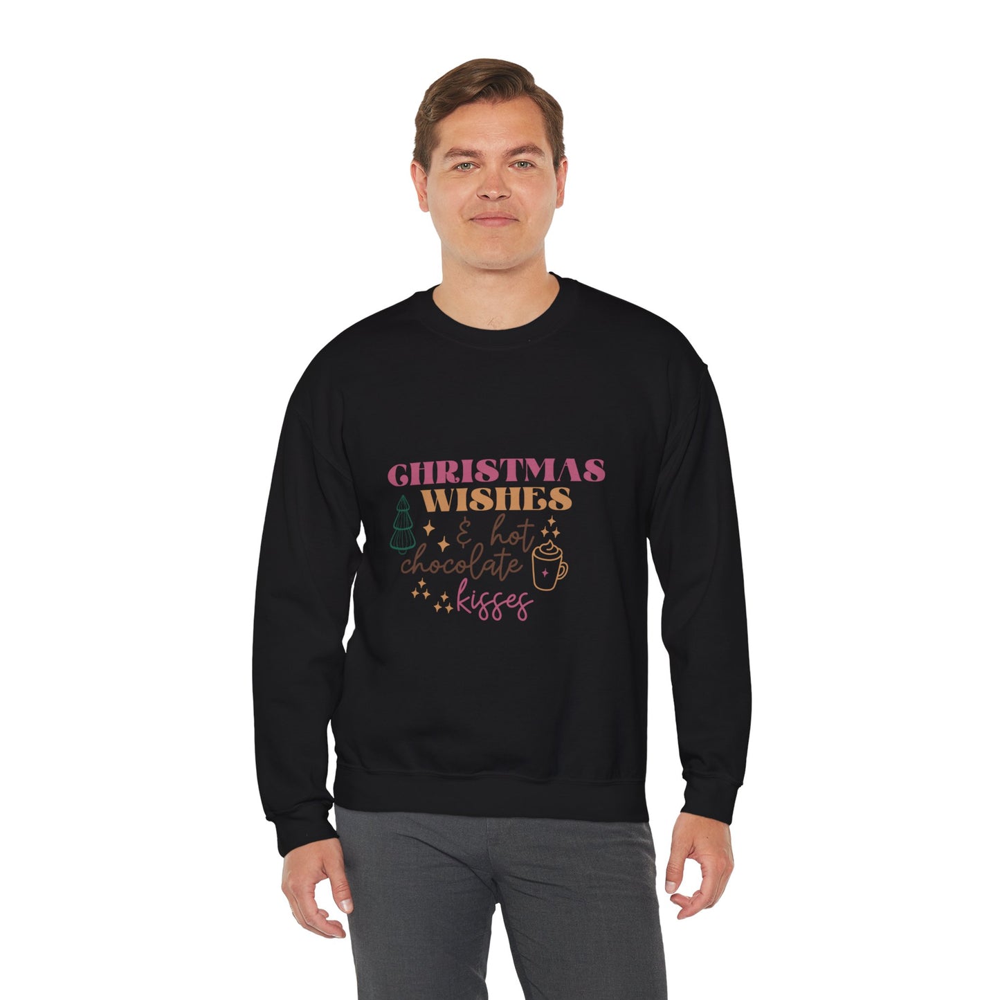 Christmas Wishes and Hot Chocolate Kisses Unisex Sweatshirt