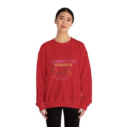 Christmas Wishes and Hot Chocolate Kisses Unisex Sweatshirt