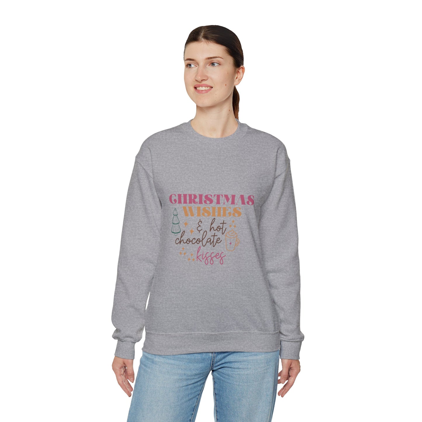 Christmas Wishes and Hot Chocolate Kisses Unisex Sweatshirt