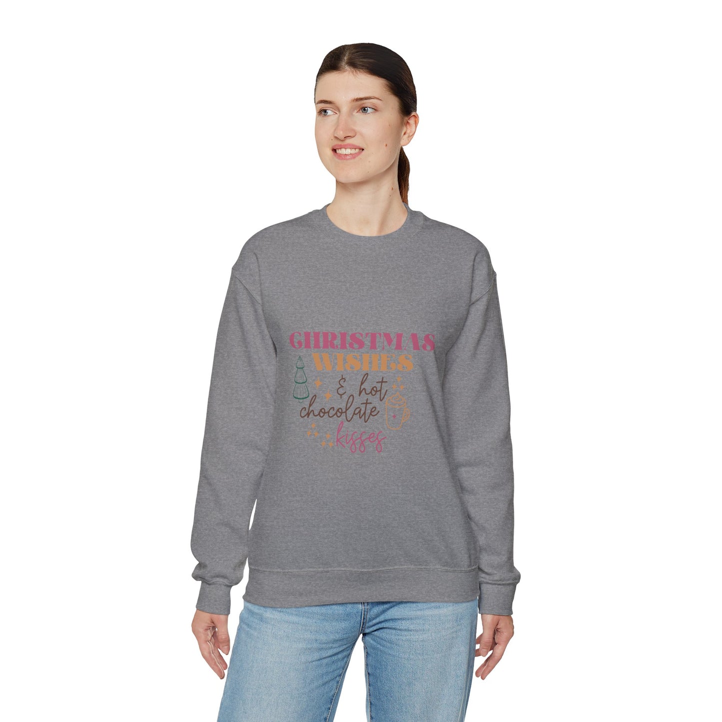 Christmas Wishes and Hot Chocolate Kisses Unisex Sweatshirt