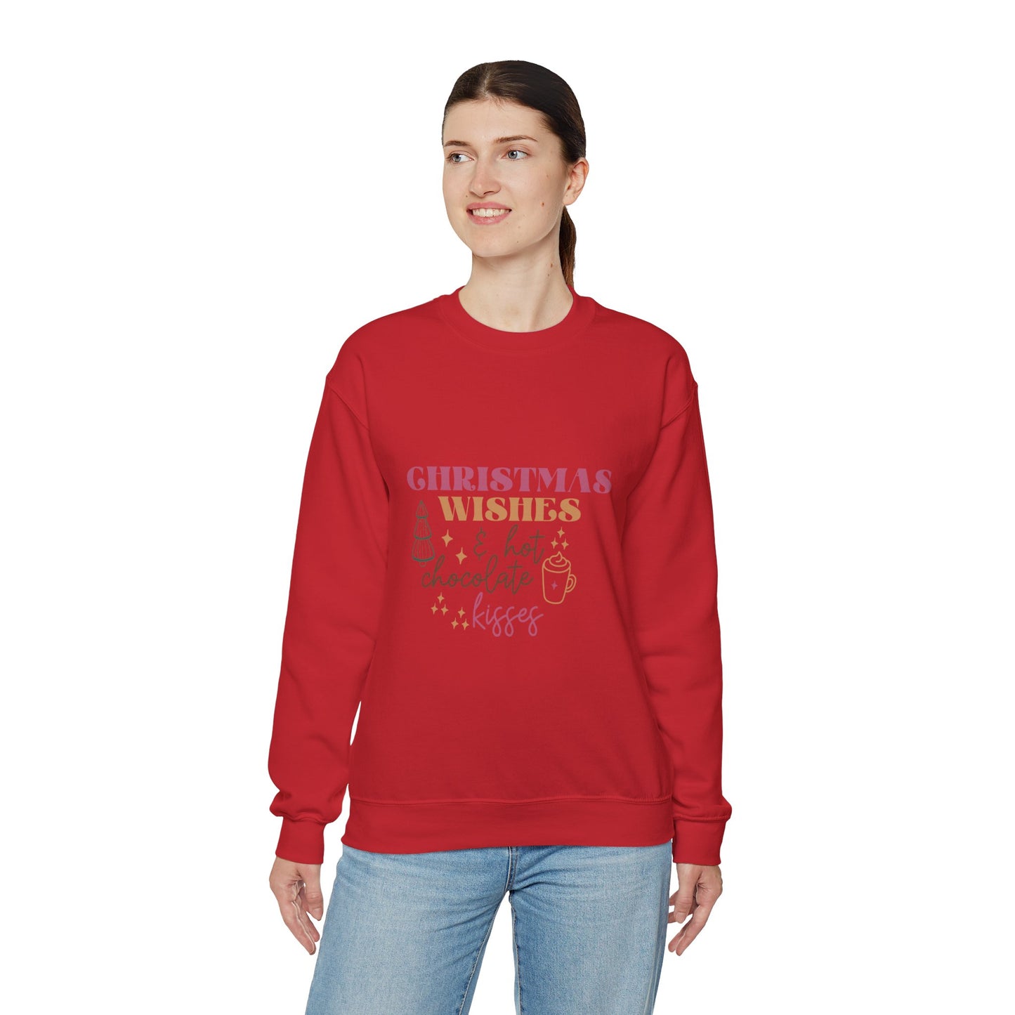 Christmas Wishes and Hot Chocolate Kisses Unisex Sweatshirt