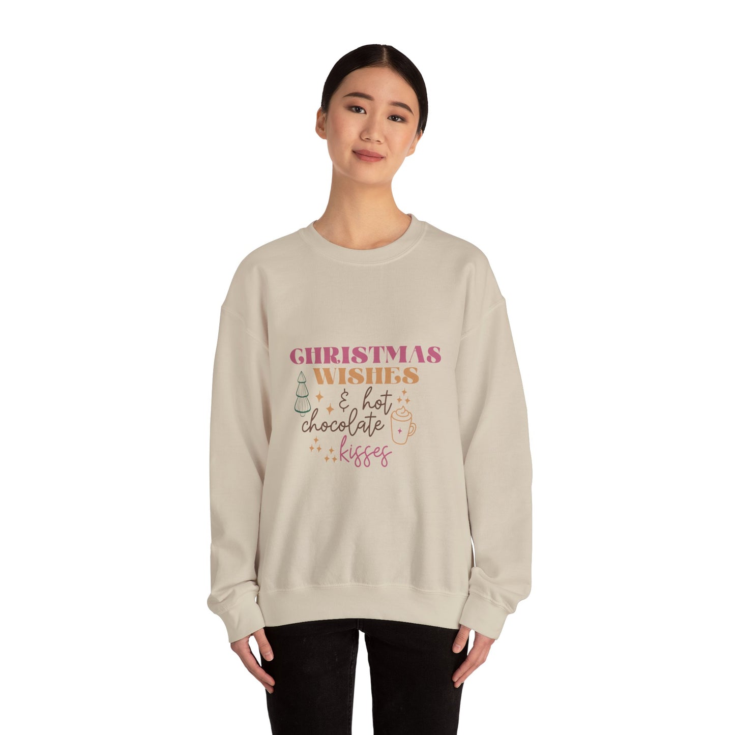 Christmas Wishes and Hot Chocolate Kisses Unisex Sweatshirt