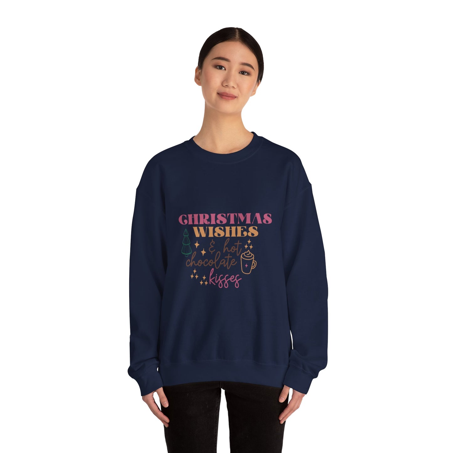 Christmas Wishes and Hot Chocolate Kisses Unisex Sweatshirt