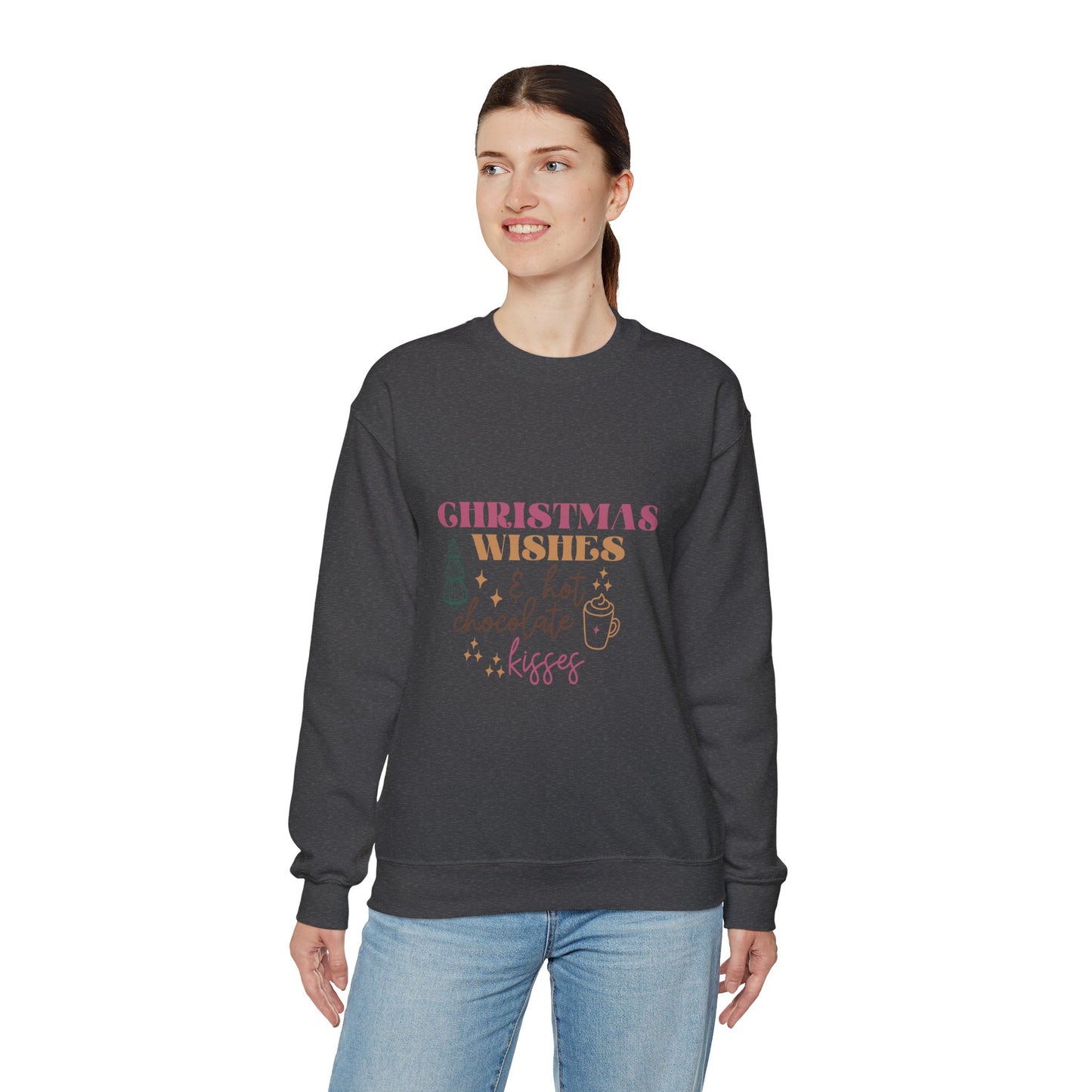 Christmas Wishes and Hot Chocolate Kisses Unisex Sweatshirt