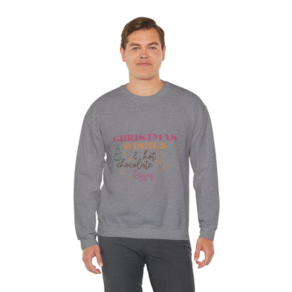 Christmas Wishes and Hot Chocolate Kisses Unisex Sweatshirt