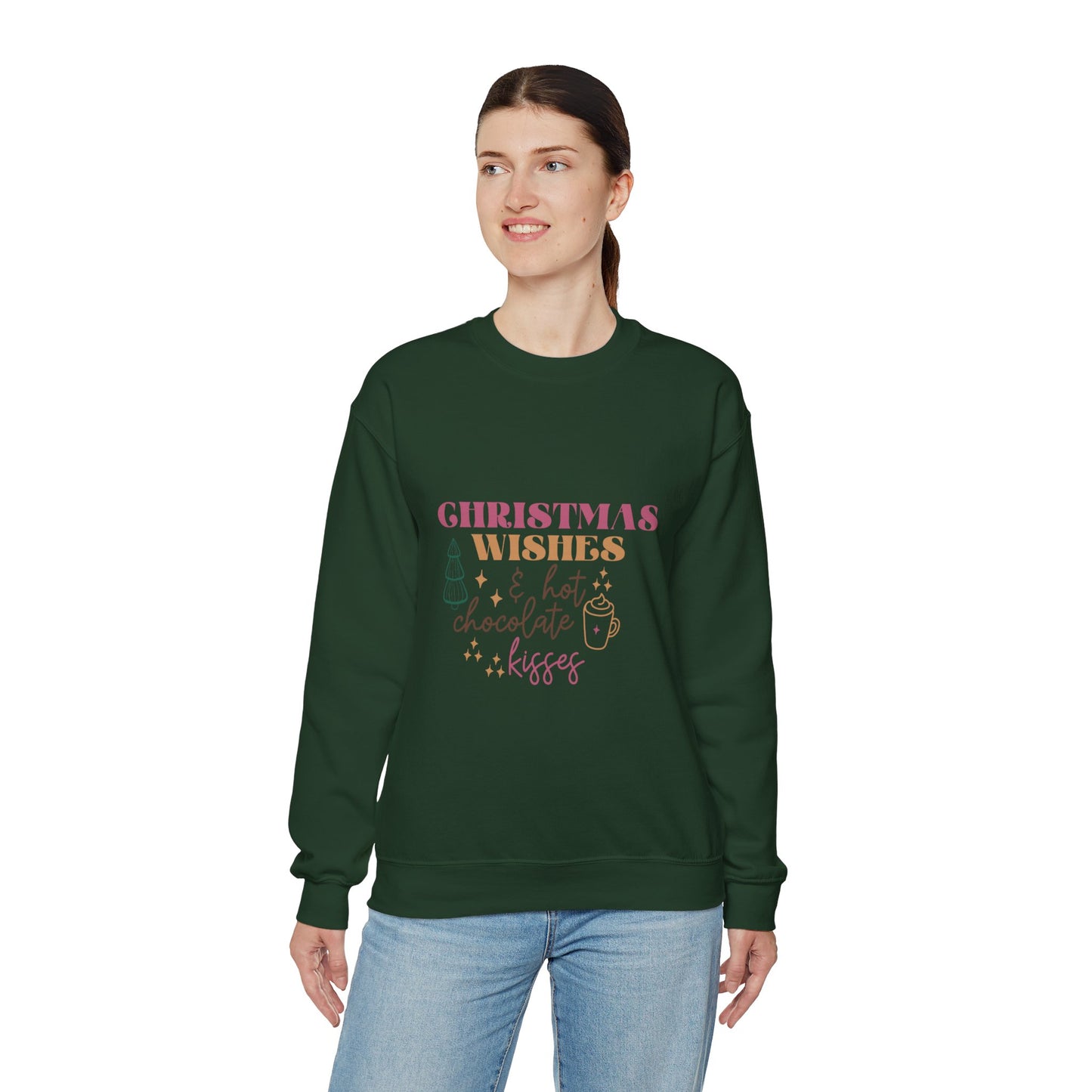 Christmas Wishes and Hot Chocolate Kisses Unisex Sweatshirt