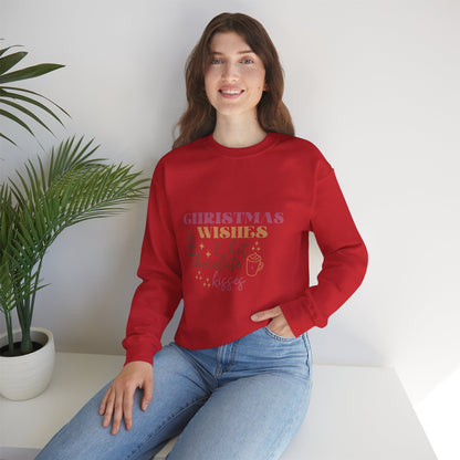 Christmas Wishes and Hot Chocolate Kisses Unisex Sweatshirt