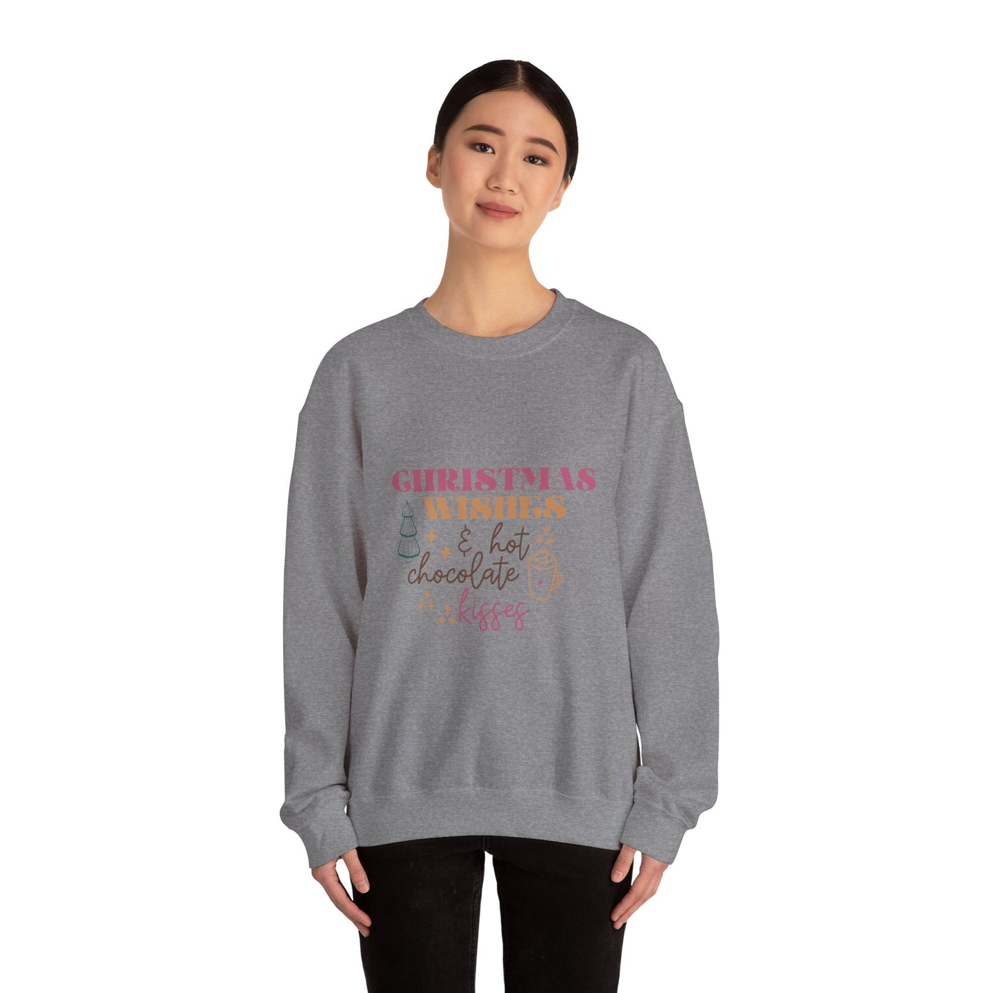 Christmas Wishes and Hot Chocolate Kisses Unisex Sweatshirt