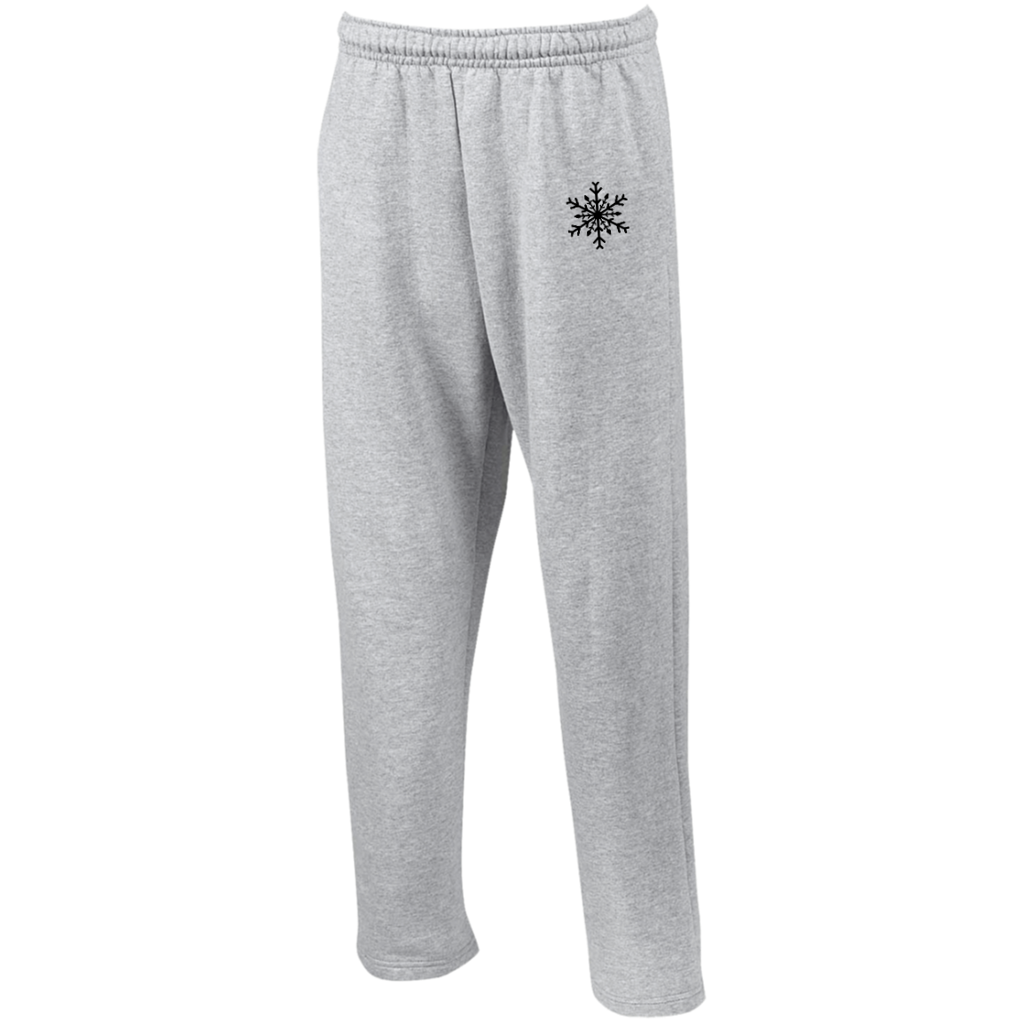 Open Bottom Sweatpants with Pockets with snowflake pocket print