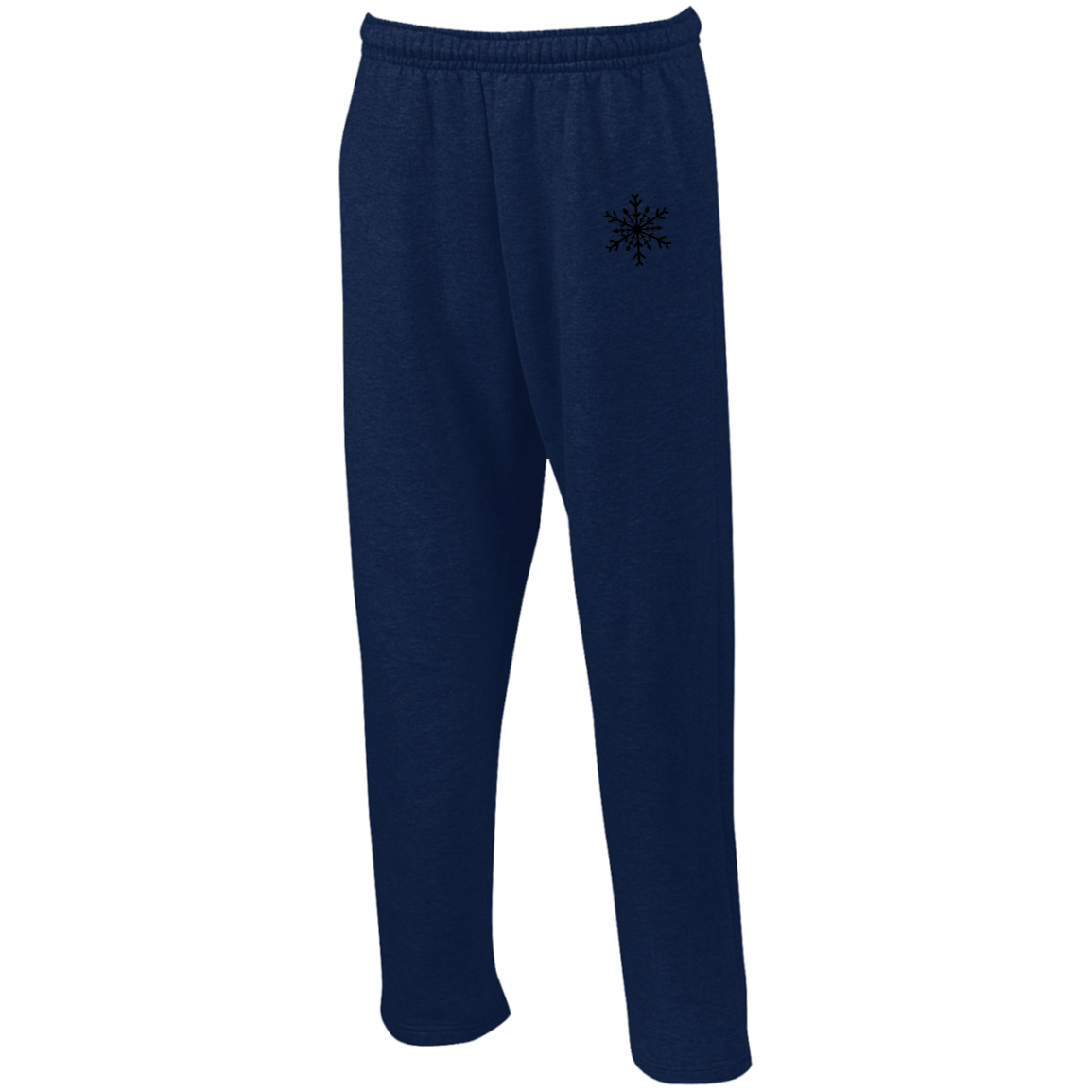 Open Bottom Sweatpants with Pockets with snowflake pocket print