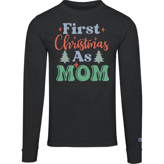 My First Christmas Family Mom T Shirt Design Champion unisex Long Sleeve Tee