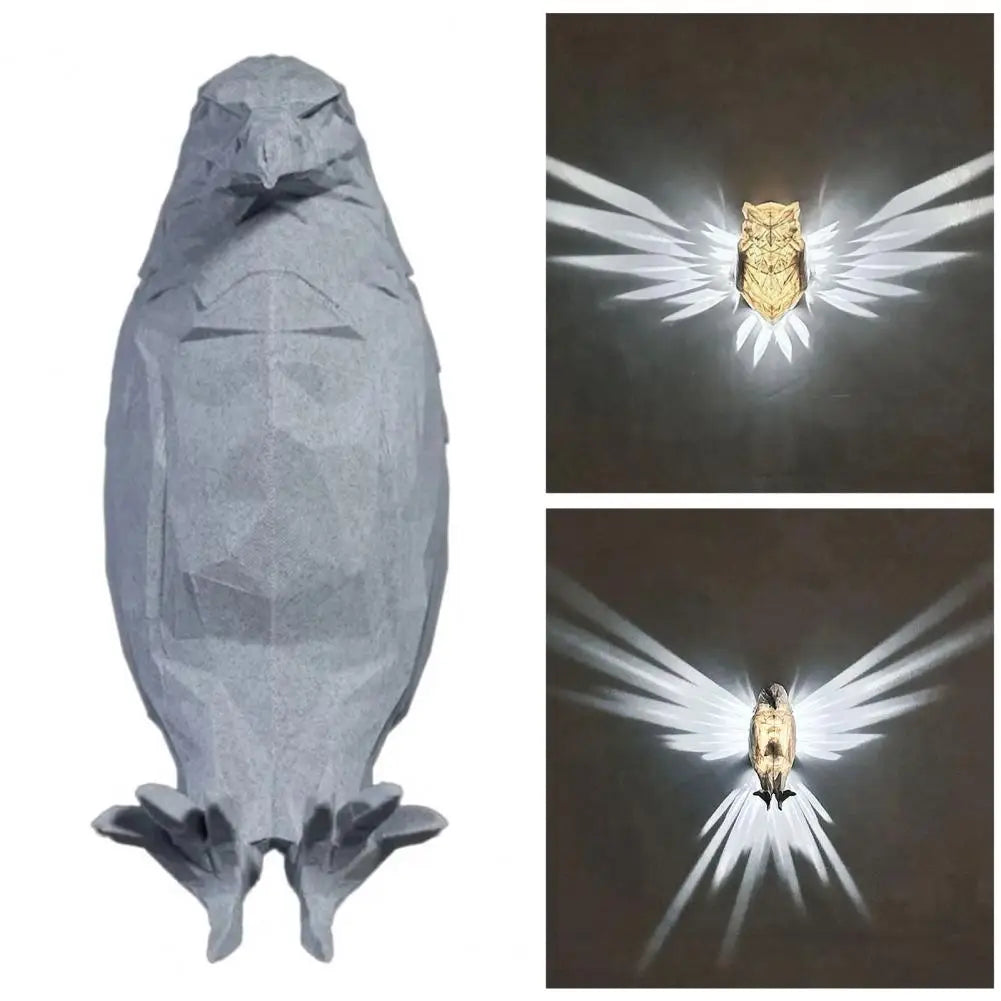 3D Animal Owl LED Night Lamp Wall Decoration Soft Lighting Easy to Install Indoor Outdoor Use Wall Mount Corridors Stairs LED La