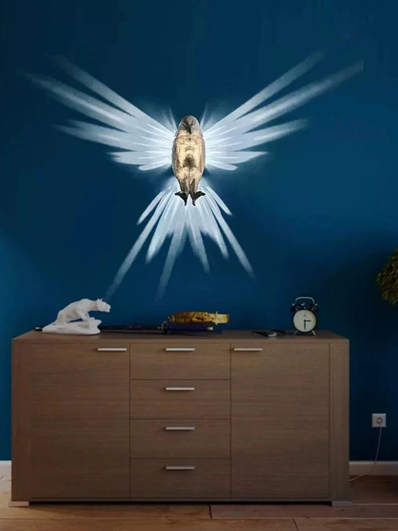 Bird Wall Lamp Owl Eagle Shape Projector Modern Creative Atmosphere Sconce Light 3D Print Body Animal Lighting Lustre