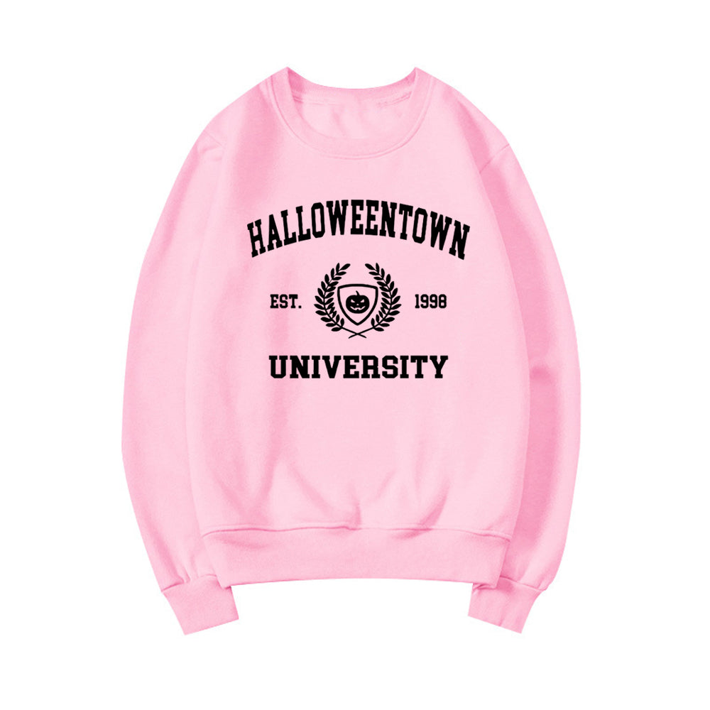 Halloweentown University Crewneck Sweatshirt, Women Fall Sweatshirt Graphic Casual Pullover Tops