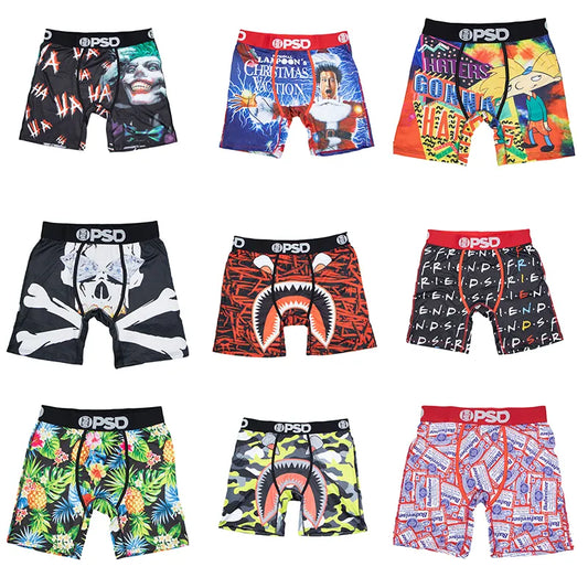 Cool  Print Men Underwear Boxer Cueca Male Panty Lingerie Men Underpants Panty Boxershorts S-XXL