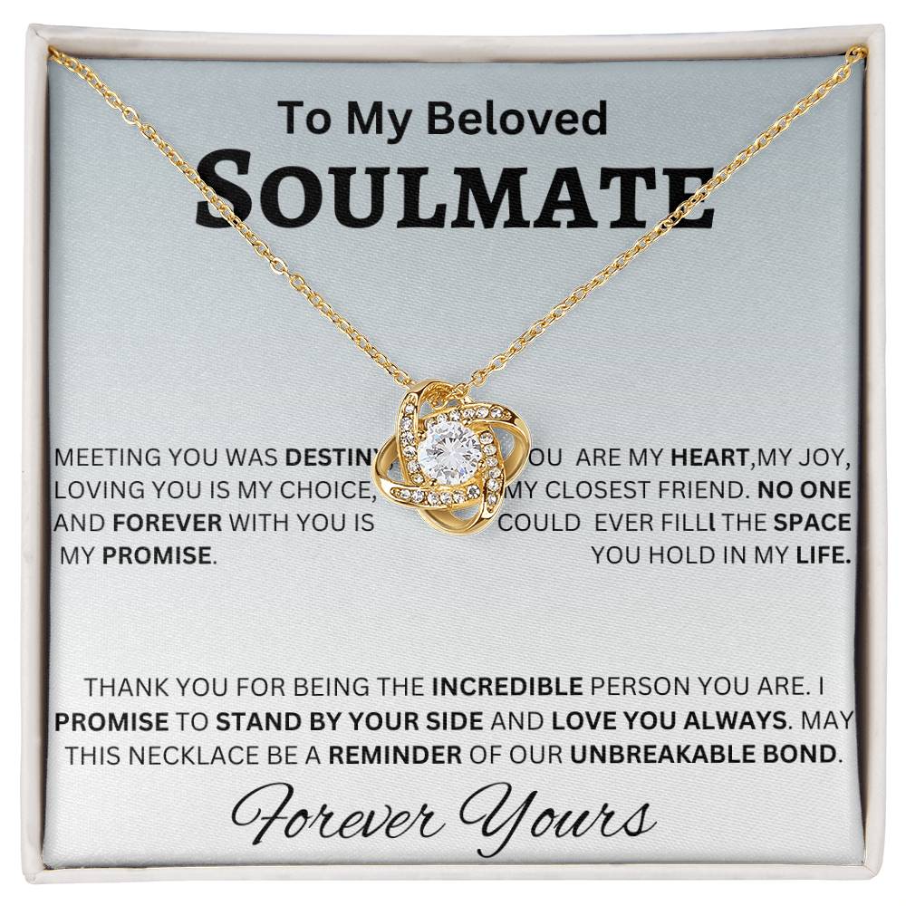 To My Beloved Soulmate Loveknot Necklace