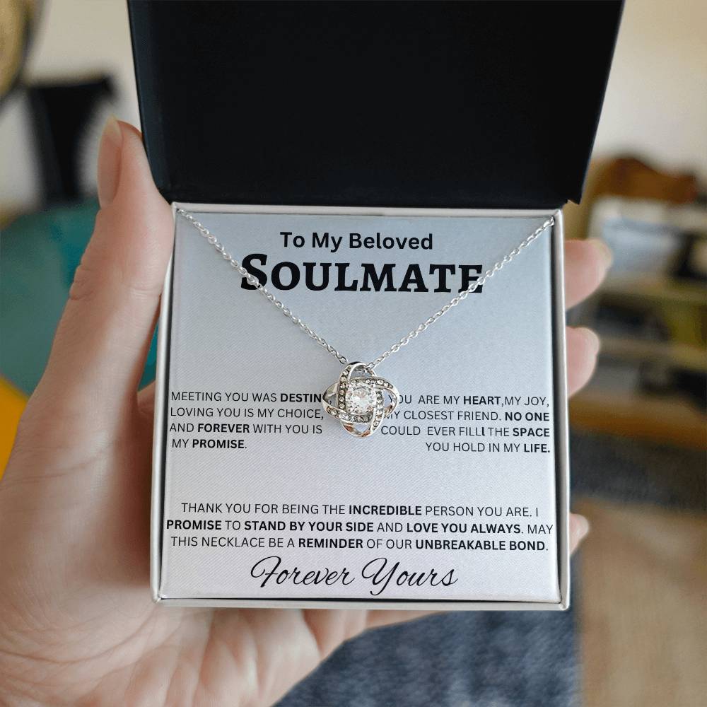 To My Beloved Soulmate Loveknot Necklace