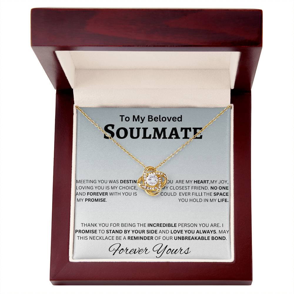 To My Beloved Soulmate Loveknot Necklace