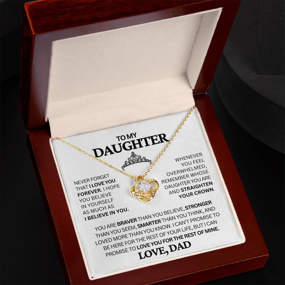 Love Knot Necklace, To Daughter From Dad