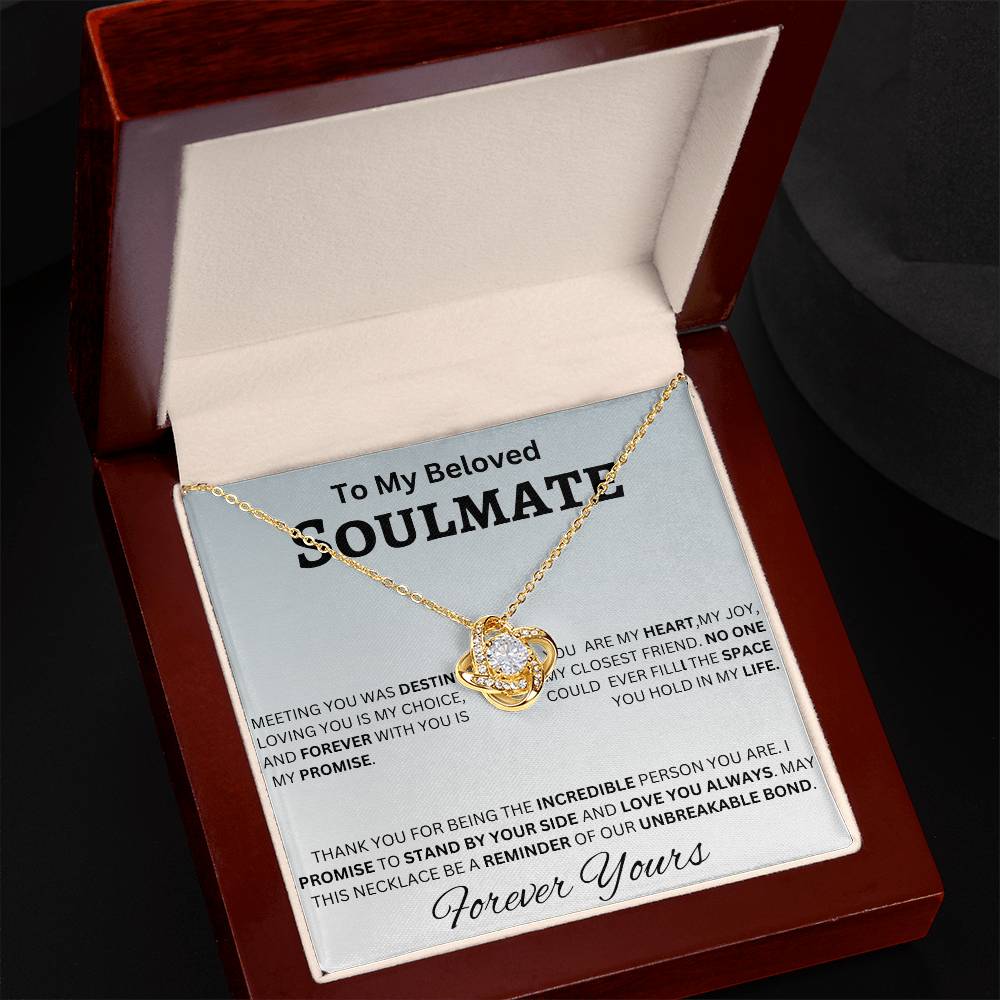 To My Beloved Soulmate Loveknot Necklace