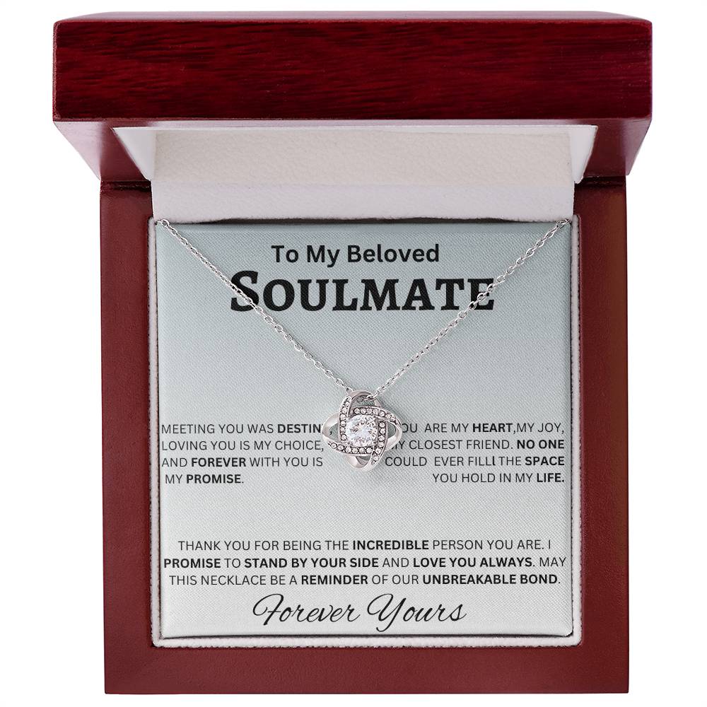 To My Beloved Soulmate Loveknot Necklace